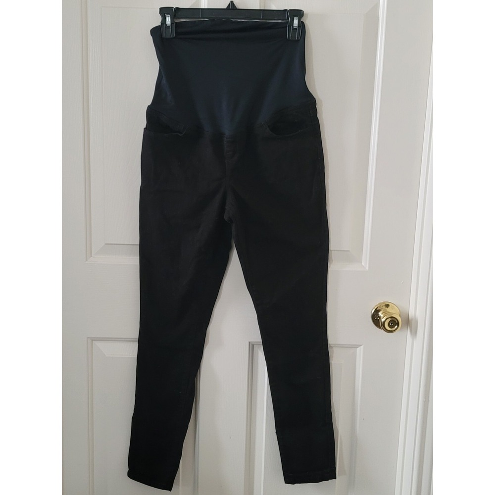 Isabel Maternity by Ingrid & Isabel Skinny Jeans Sz 4 Over The Belly Black Pants